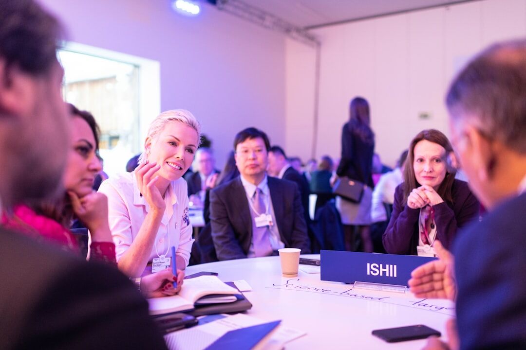 Business training workshop with participants actively engaged